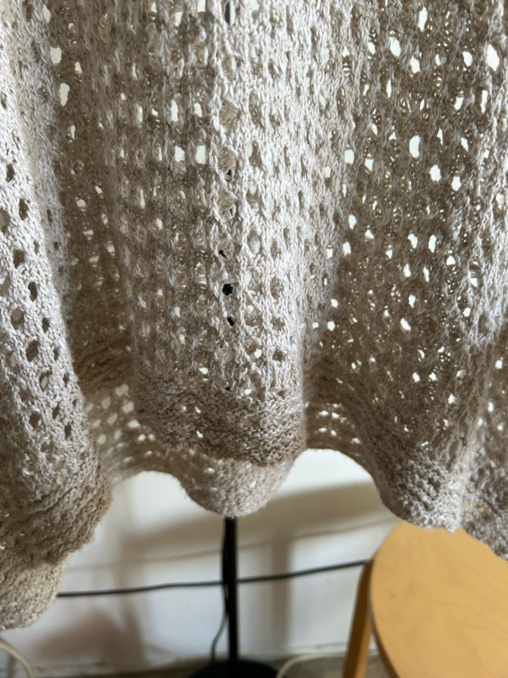 J. Jill Beige Crochet V-Neck Swim Coverup with Tie - Picture 7 of 10